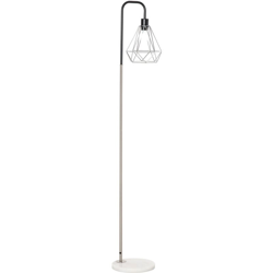 Lampada da Terra Moderna Paralume in Filo Metallico Palo in Metallo e Base in Marmo ?25x152cm Nero Argento Bianco - Homcom precio