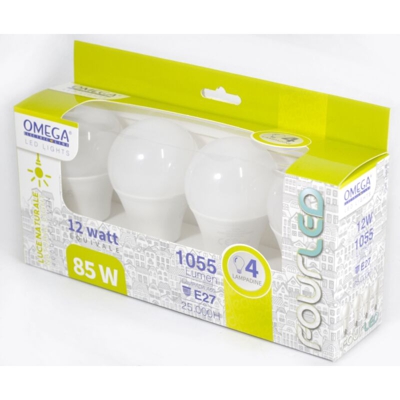 Omega - GOCCIA LED : Set in scatola 4Pz A60-12W 4000K D12G12 Driver HQ