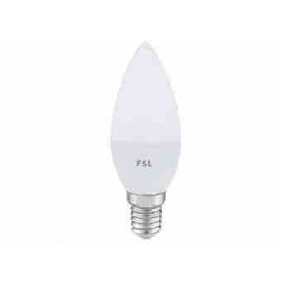 FSL - lampadina led candela oliva 180° 220-240 volt 25000 ore 5,50 watt CE E14 bianco naturale no lif flc37b6w40k14