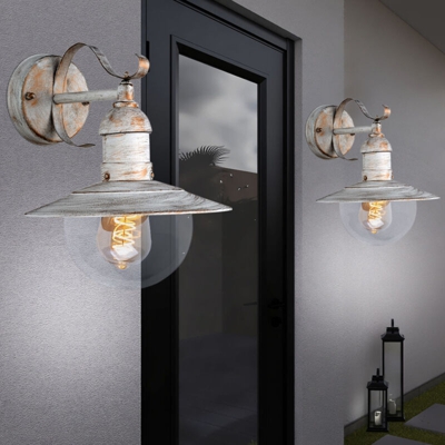 Set di 2 lanterne da giardino con faretti dorati in stile country