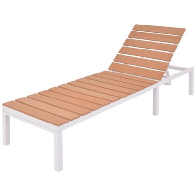 Lettino Prendisole In Alluminio Wpc Bianco E Marrone