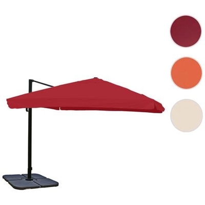 Ombrellone Parasole Hwc-a96 3x3m Con Volante Bordeaux Girevole Con Base