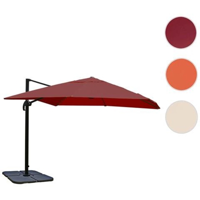 Ombrellone Parasole Hwc-a96 3x3m Alluminio Bordeaux Girevole Con Base