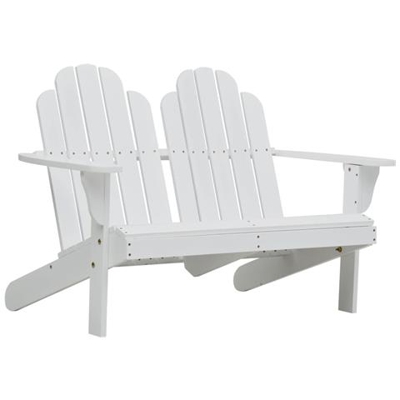 Sedia Adirondack Doppia In Legno Bianca