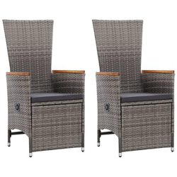 Sedie Da Giardino Reclinabili 2 Pz E Cuscini Polyrattan Grigio precio