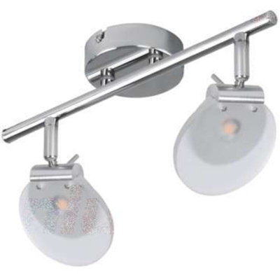 faretto parete led sottile 2 luci 220-240 volt 6 watt CE IP20 bianco caldo cromo interno orientabile kan 24441