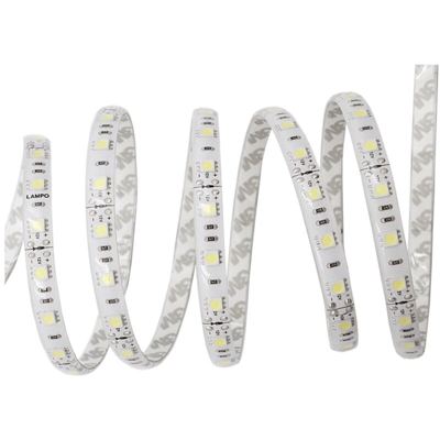 Striscia Adesiva LED 12V Trichip Flessibile IP64 3000K 12V 5metri - Lampo