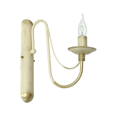 Homemania - Lampada a Parete Lilium - Applique - Crema in Metallo, 30 x 6 x 33 cm, 1 x E14, 40W