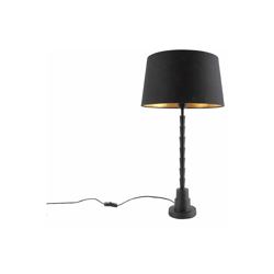 Lampada da tavolo con paralume pisos - Art déco - Alluminio,Cotone - Nero - Rettangolo obliquo/Oblungo Max. 1 x Watt - Qazqa características