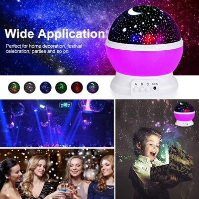 Drillpro - Luci di proiezione del cielo stellato a rotazione automatica Stelle colorate Luna 4 Luci a LED Diamanti Starlight Lampada per proiettore