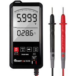 Insma - Multimetro touch screen a colori Mustool 8136 Misuratore di resistenza di capacità di frequenza di frequenza di frequenza ultrasottile 6000 características