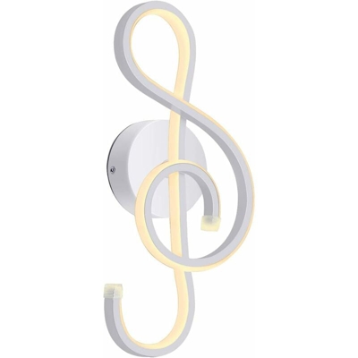 Applique da Parete a LED Moderna Creativa Nota Musicale Bianco Lampada da Parete per Interni Lampada a Muro in Alluminio Minimalista Luce a Muro
