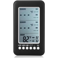 Drillpro - Termometro digitale senza fili LCD allarme da interno esterno casa 2 sensori LAVENTE precio