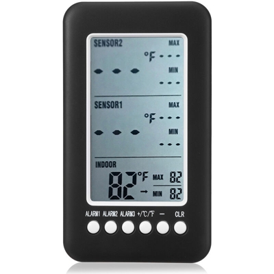 Drillpro - Termometro digitale senza fili LCD allarme da interno esterno casa 2 sensori LAVENTE