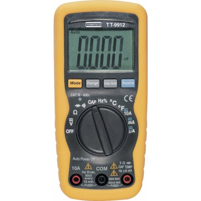Multimetre numerico VCA/VCC/ACA/ACC/Capa/Freq/R/Dio de /B uzzer TURBOTRONIC, Ref. 40010112