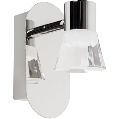 Lampada da parete con faretto LED 5W 4000K Cromato/Trasparente IP44