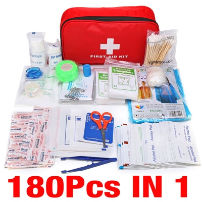 Insma - 180pcs SOS Kit di pronto soccorso per esterni Kit di sopravvivenza di emergenza Borsa Custodia per pillole per medicinali