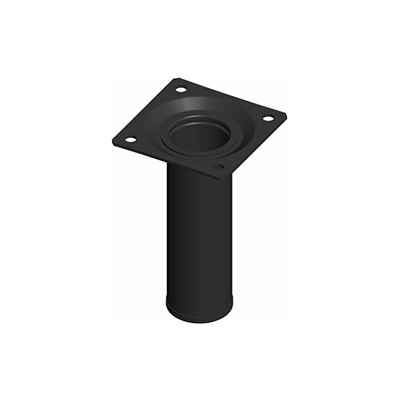 Element System 18133-00254 Gambe in Acciaio a Base Rotonda, Nero, 10 cm, Set di 4 Pezzi