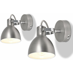 Applique 2 pz per 2 Lampadine E14 Grigie en oferta