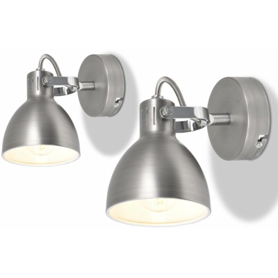 Applique 2 pz per 2 Lampadine E14 Grigie