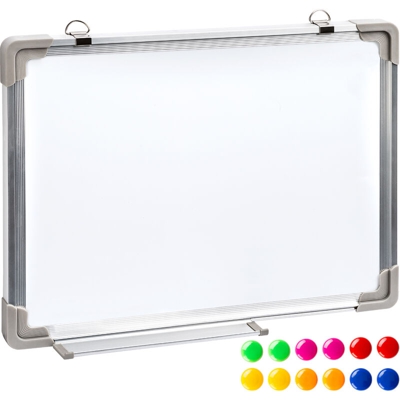 lavagna magnetica + 12 magneti colorati - lavagna cancellabile, lavagna magnetica per calamite, lavagna per calamite - 60 x 45 x 2 cm - weiß