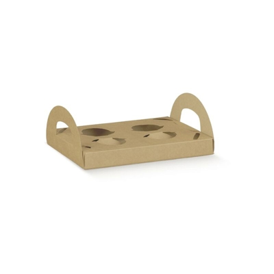 Socepi - Vassoio per bicchieri in cartone con maniglie Misure cm 27x16x27 Confezione Pz. 10 Tipo Vassoio