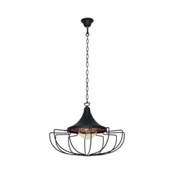 Lampada a Sospensione Perseus - Lampadario - da Soffitto - Nero in Metallo, 48,5 x 48,5 x 95 cm, 1 x E27, 60W precio
