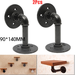 Drillpro - Tubi per staffa per mensola con staffa di montaggio in ferro industriale 2 pezzi 14x9 cm en oferta