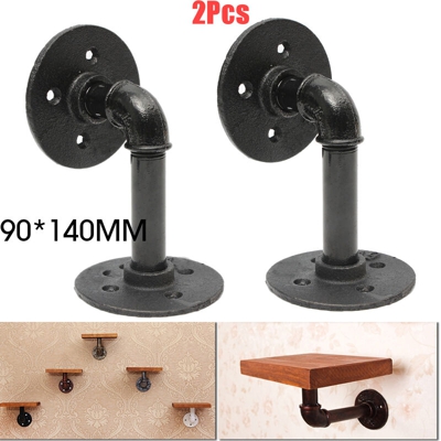Drillpro - Tubi per staffa per mensola con staffa di montaggio in ferro industriale 2 pezzi 14x9 cm