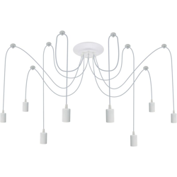 Lampada vintage per 8 lampadine di filo E27 con cavo di 3m bianco - Primematik en oferta