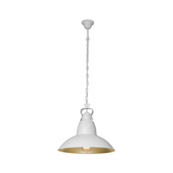 Lampada a Sospensione Farley - Lampadario - da Soffitto - Bianco, Oro in Metallo, 37 x 37 x 70 cm, 1 x E27, 60W precio