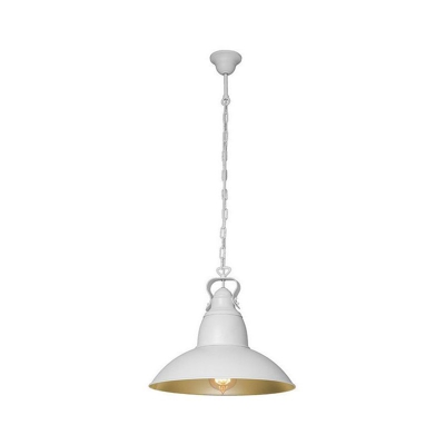 Lampada a Sospensione Farley - Lampadario - da Soffitto - Bianco, Oro in Metallo, 37 x 37 x 70 cm, 1 x E27, 60W