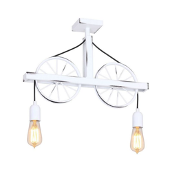 Lampada a Sospensione Hydra - Lampadario - da Soffitto - Bianco in Metallo, 52 x 10 x 45 cm, 2 x E27, 60W en oferta