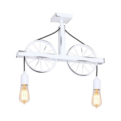 Lampada a Sospensione Hydra - Lampadario - da Soffitto - Bianco in Metallo, 52 x 10 x 45 cm, 2 x E27, 60W