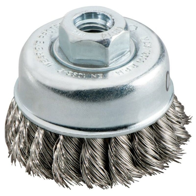 Metabo Spazzola a tazza 65x0,35 mm/ M 14, fili d'acciaio intrecciati, inossidabili, diametro del filo 0,35 mm - 623801000