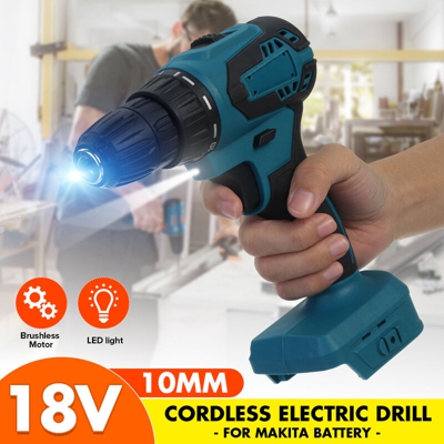 Strumenti LED per trapano elettrico a batteria da 18 V 10 mm per Makita (blu, 10 mm)