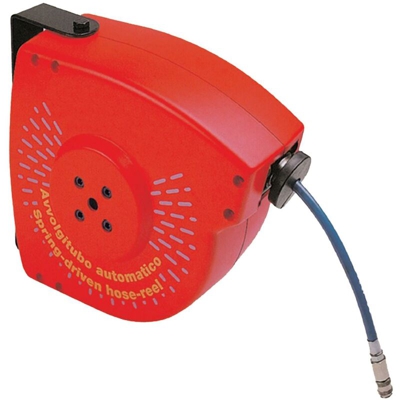 Avvolgitubo 15 mt tubo aria compressa automatico 30 bar con staffa orientabile da muro