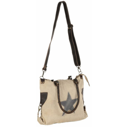 vidaXL Borsa Shopper Beige 41x63cm in Tela e Vera Pelle - Beige características