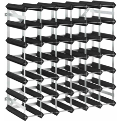 Portavini da 42 Bottiglie Nero in Legno Massello di Pino - Nero - Vidaxl precio