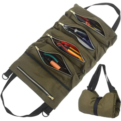 Borsa per attrezzi LangRay con 5 tasche con cerniera, borsa per attrezzi in tela portatile, strumento per organizzare automaticamente il rotolo di en oferta