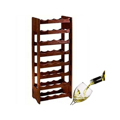 Cantinetta Porta Bottiglie Vino In Legno Scuro 32 Posti Casa Ristorante Cantina