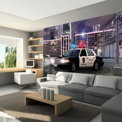 Fotomurale Police car cm 250x175 Artgeist