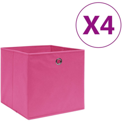 Contenitori 4 pz in Tessuto non Tessuto 28x28x28 cm Rosa - Rosa - Vidaxl en oferta