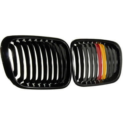 Nero lucido + griglia griglia M per BMW 320i 323i 325i 328i E46 98-01 4 porte