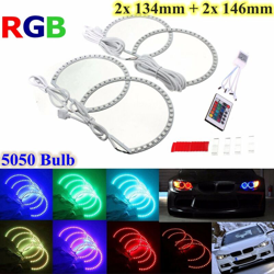 4x Multi-Color RGB LED Light Strobe Angel Eye Telecomando Pr BMW E46 E36 E38 X5 en oferta
