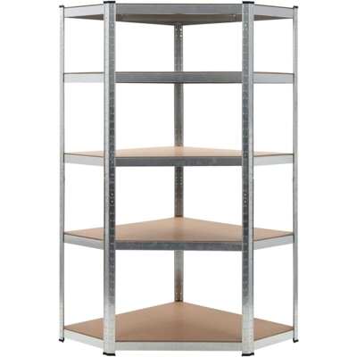 Scaffale Argento 90x90x180 cm in Acciaio e MDF
