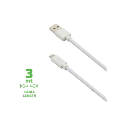 USBLIGHT3MWH cavo Lightning 3 m Bianco - Celly