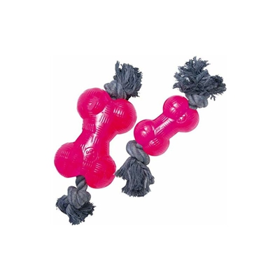 gloria TPR - Osso in Gomma Rosa con Corda, Taglia Unica