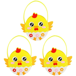 3pcs Easter Egg Cartoon Handbag Chick Handbag DIY Easter Tote Bag for Kids - Langray precio