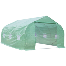 Serra da Giardino con Tetto Spiovente in PE e Tubi d'Acciaio Verde Scuro 4.5x3x2m en oferta